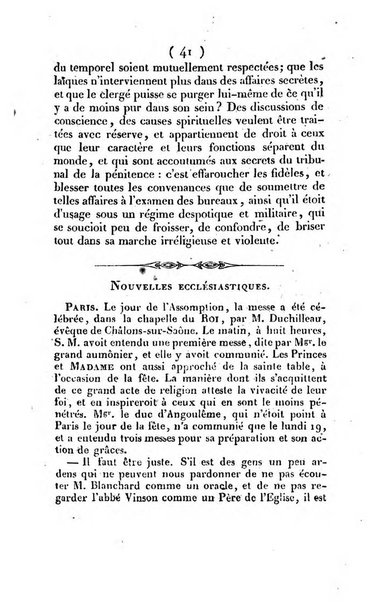 L'ami de la religion et du roi journal ecclesiastique, politique et litteraire