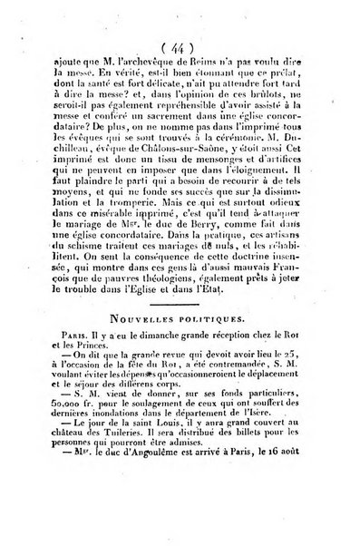 L'ami de la religion et du roi journal ecclesiastique, politique et litteraire