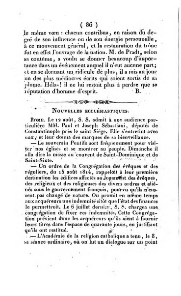 L'ami de la religion et du roi journal ecclesiastique, politique et litteraire