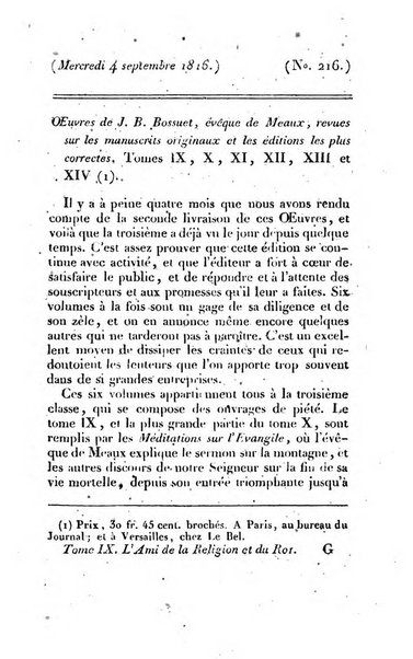 L'ami de la religion et du roi journal ecclesiastique, politique et litteraire