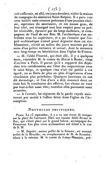 L'ami de la religion et du roi journal ecclesiastique, politique et litteraire