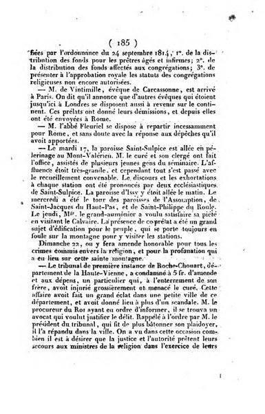 L'ami de la religion et du roi journal ecclesiastique, politique et litteraire