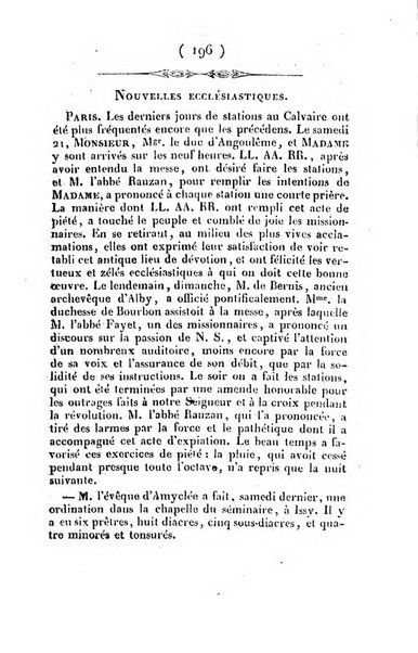 L'ami de la religion et du roi journal ecclesiastique, politique et litteraire