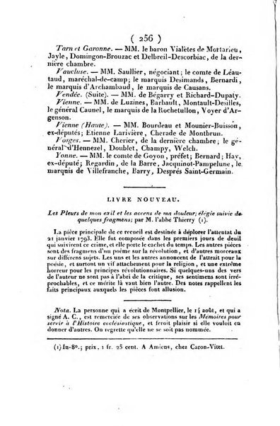 L'ami de la religion et du roi journal ecclesiastique, politique et litteraire