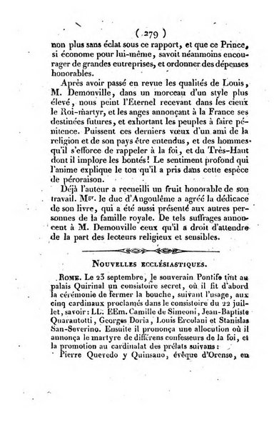 L'ami de la religion et du roi journal ecclesiastique, politique et litteraire