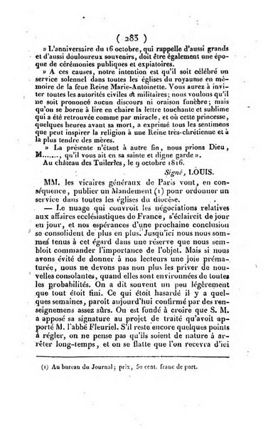 L'ami de la religion et du roi journal ecclesiastique, politique et litteraire