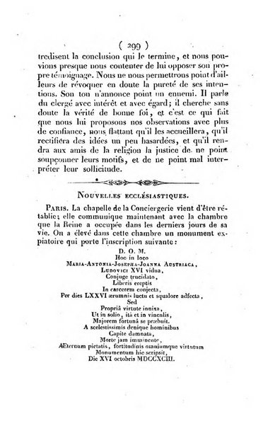 L'ami de la religion et du roi journal ecclesiastique, politique et litteraire