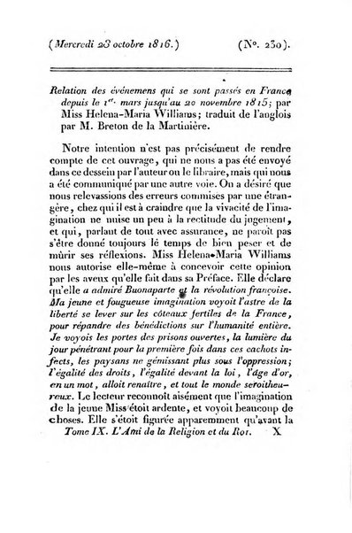 L'ami de la religion et du roi journal ecclesiastique, politique et litteraire