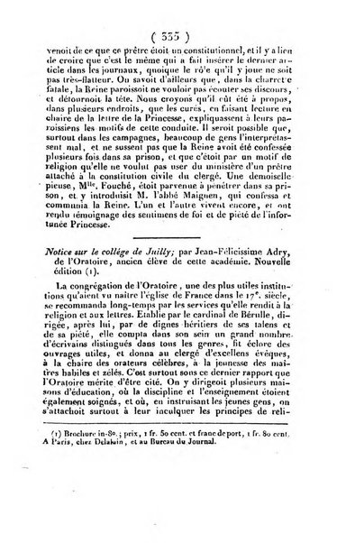 L'ami de la religion et du roi journal ecclesiastique, politique et litteraire