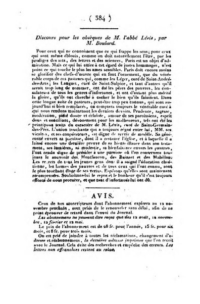 L'ami de la religion et du roi journal ecclesiastique, politique et litteraire