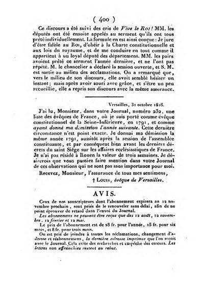 L'ami de la religion et du roi journal ecclesiastique, politique et litteraire