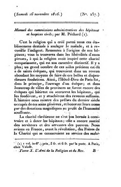 L'ami de la religion et du roi journal ecclesiastique, politique et litteraire