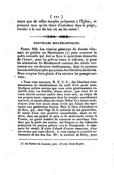 L'ami de la religion et du roi journal ecclesiastique, politique et litteraire