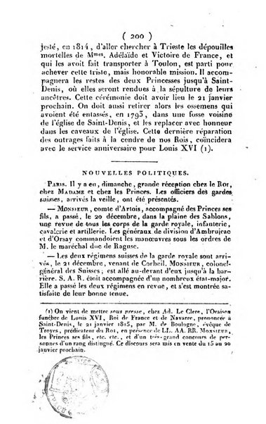 L'ami de la religion et du roi journal ecclesiastique, politique et litteraire