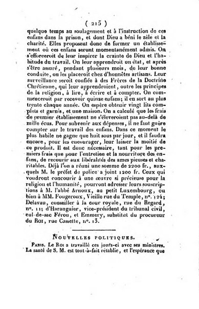 L'ami de la religion et du roi journal ecclesiastique, politique et litteraire