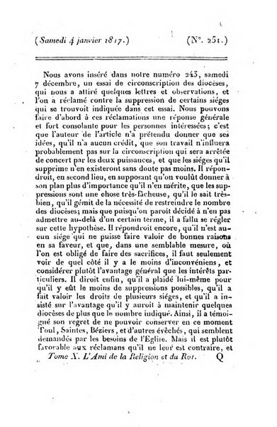 L'ami de la religion et du roi journal ecclesiastique, politique et litteraire