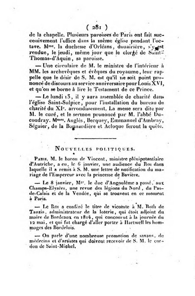 L'ami de la religion et du roi journal ecclesiastique, politique et litteraire