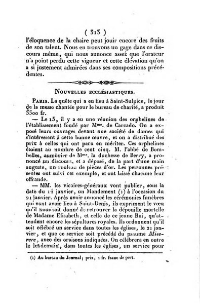 L'ami de la religion et du roi journal ecclesiastique, politique et litteraire