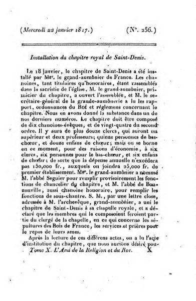 L'ami de la religion et du roi journal ecclesiastique, politique et litteraire