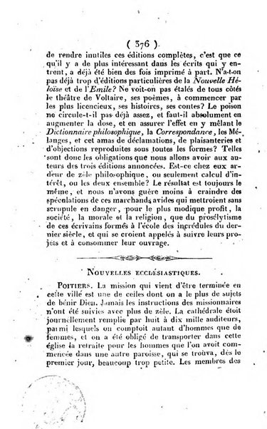 L'ami de la religion et du roi journal ecclesiastique, politique et litteraire