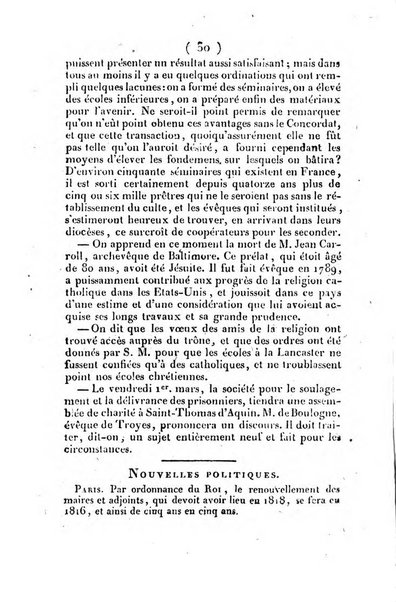 L'ami de la religion et du roi journal ecclesiastique, politique et litteraire