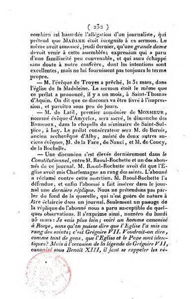 L'ami de la religion et du roi journal ecclesiastique, politique et litteraire