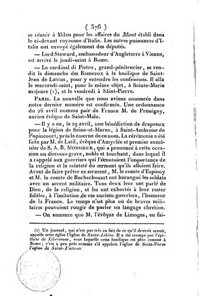 L'ami de la religion et du roi journal ecclesiastique, politique et litteraire