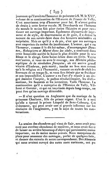 L'ami de la religion et du roi journal ecclesiastique, politique et litteraire