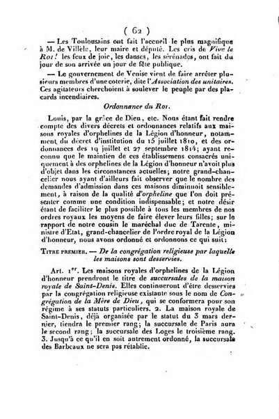 L'ami de la religion et du roi journal ecclesiastique, politique et litteraire