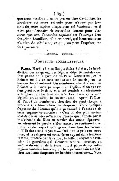 L'ami de la religion et du roi journal ecclesiastique, politique et litteraire