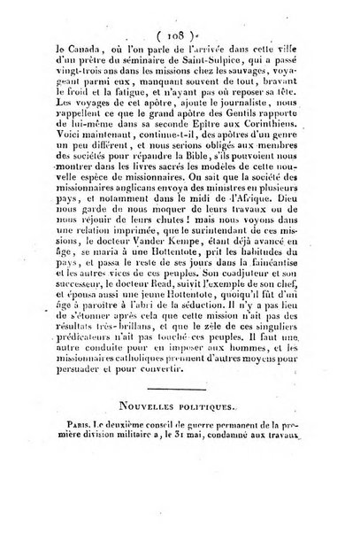 L'ami de la religion et du roi journal ecclesiastique, politique et litteraire