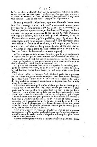 L'ami de la religion et du roi journal ecclesiastique, politique et litteraire