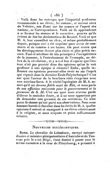 L'ami de la religion et du roi journal ecclesiastique, politique et litteraire