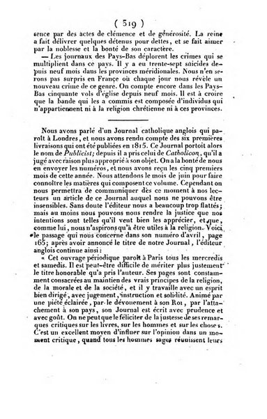 L'ami de la religion et du roi journal ecclesiastique, politique et litteraire