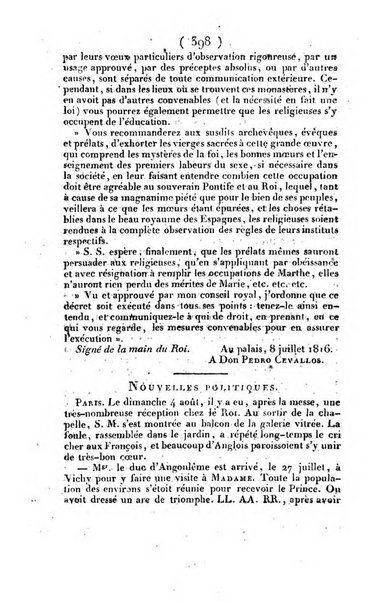 L'ami de la religion et du roi journal ecclesiastique, politique et litteraire