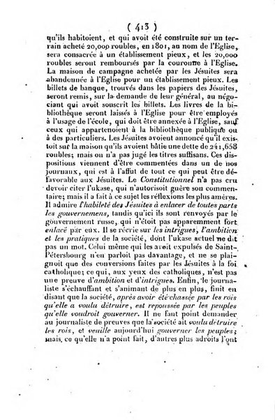 L'ami de la religion et du roi journal ecclesiastique, politique et litteraire