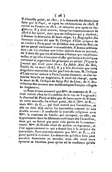 L'ami de la religion et du roi journal ecclesiastique, politique et litteraire