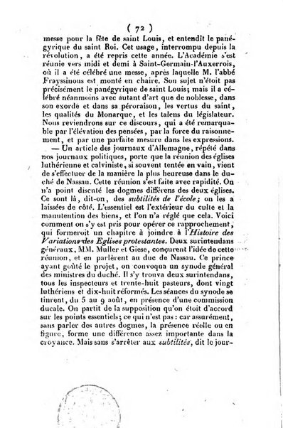 L'ami de la religion et du roi journal ecclesiastique, politique et litteraire