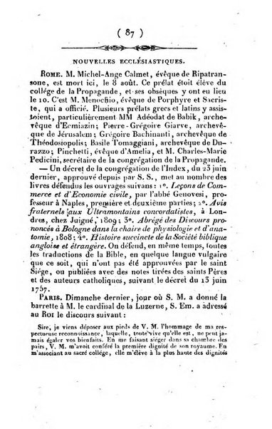 L'ami de la religion et du roi journal ecclesiastique, politique et litteraire