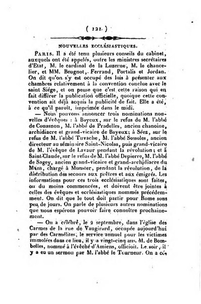 L'ami de la religion et du roi journal ecclesiastique, politique et litteraire