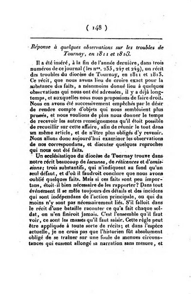 L'ami de la religion et du roi journal ecclesiastique, politique et litteraire