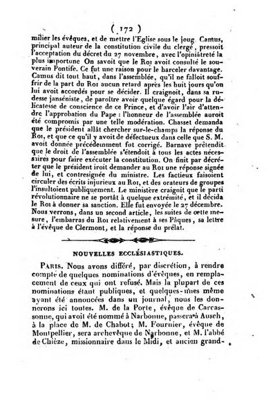 L'ami de la religion et du roi journal ecclesiastique, politique et litteraire