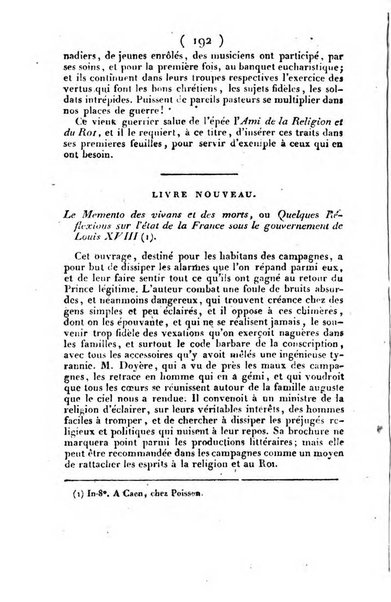 L'ami de la religion et du roi journal ecclesiastique, politique et litteraire