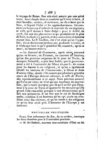 L'ami de la religion et du roi journal ecclesiastique, politique et litteraire