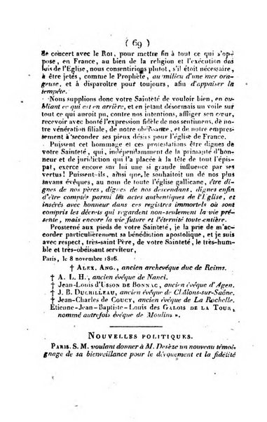 L'ami de la religion et du roi journal ecclesiastique, politique et litteraire