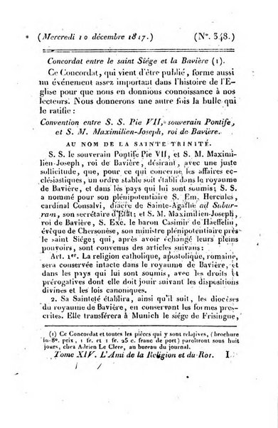 L'ami de la religion et du roi journal ecclesiastique, politique et litteraire