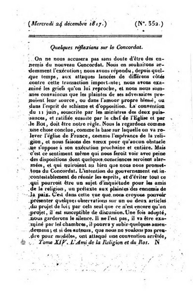 L'ami de la religion et du roi journal ecclesiastique, politique et litteraire