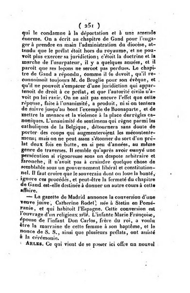 L'ami de la religion et du roi journal ecclesiastique, politique et litteraire