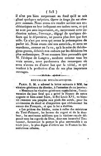 L'ami de la religion et du roi journal ecclesiastique, politique et litteraire