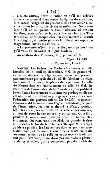 L'ami de la religion et du roi journal ecclesiastique, politique et litteraire